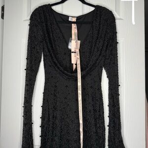 Oh Polly Black Embellished Dress